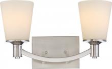 Nuvo 60/5822 - Laguna - 2 Light Vanity with White Glass - Brushed Nickel Finish