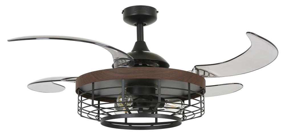 Fanaway Montclair 48-inch Black with Koa Trim AC Ceiling Fan with Light