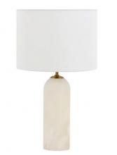 Beacon Lighting America 27043001 - Beacon Lighting Firma 2 Light Table Lamp in Alabaster with White Linen Shade