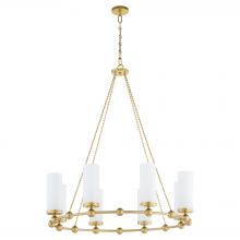 Quorum 667-8-80 - Lee BLVD 2.08 Light Chandelier, Aged Brass