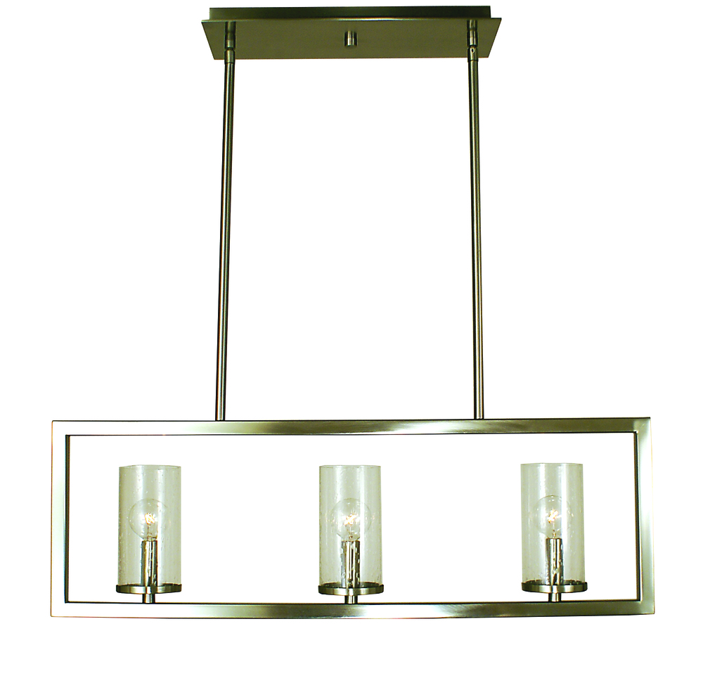 3-Light Brushed Nickel Theorem Island Chandelier