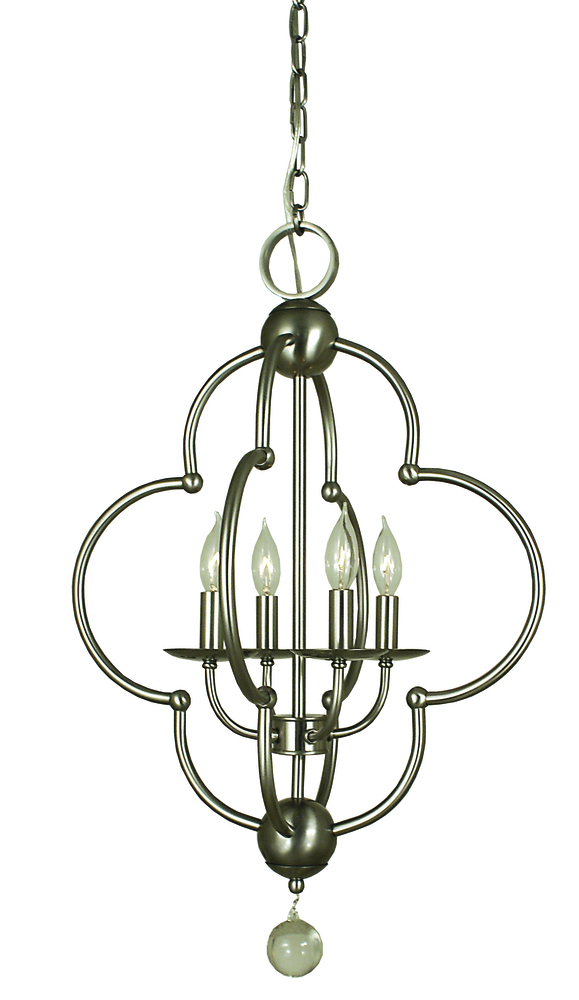 4-Light Brushed Nickel Quatrefoil Dining Chandelier