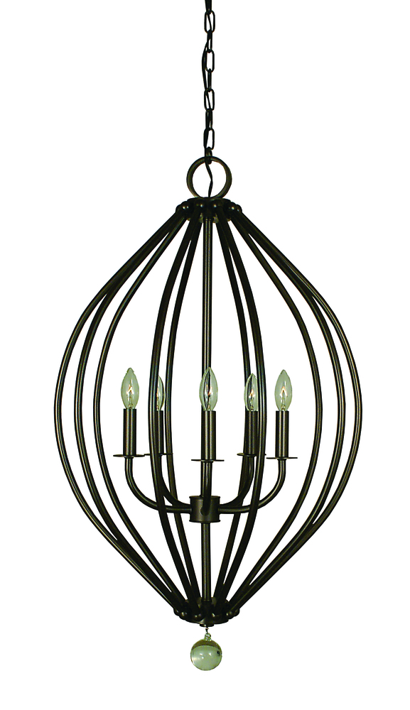 5-Light Antique Brass Chandelier