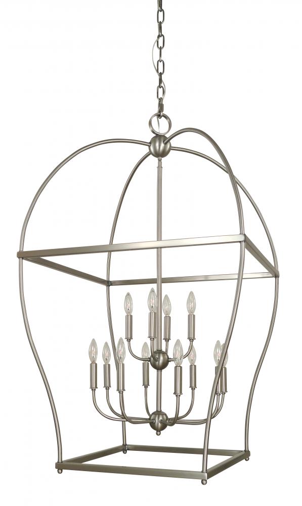 12-Light Brushed Nickel Kenmare Foyer Chandelier