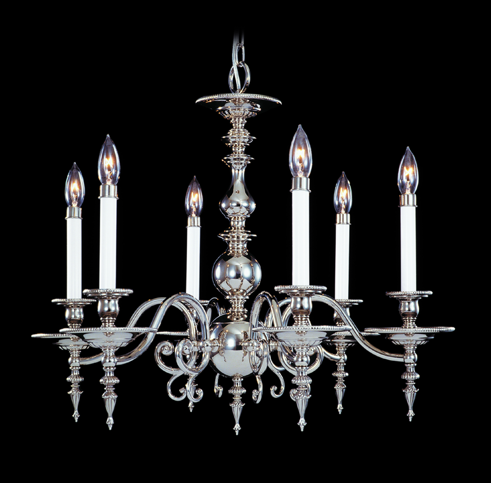 6-Light Polished Silver Kensington Dining Chandelier