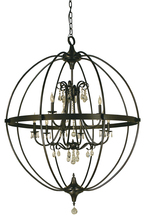 Framburg 1070 BN - 9-Light Brushed Nickel Compass Chandelier