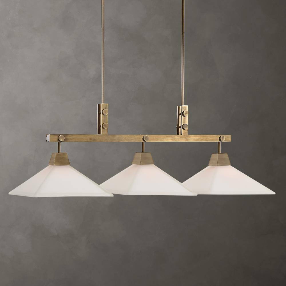 Brookdale Industrial 3 Light Linear Chandelier