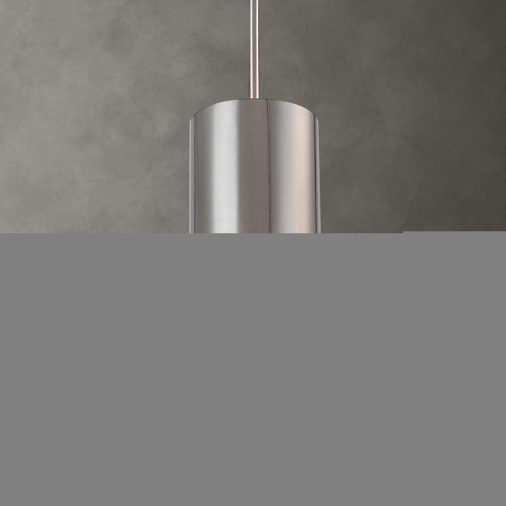 Manheim 1 Light Nickel Cylinder Pendant