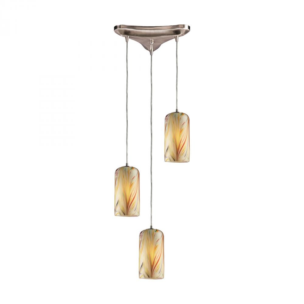 Three Light Satin Nickel Multi Light Pendant