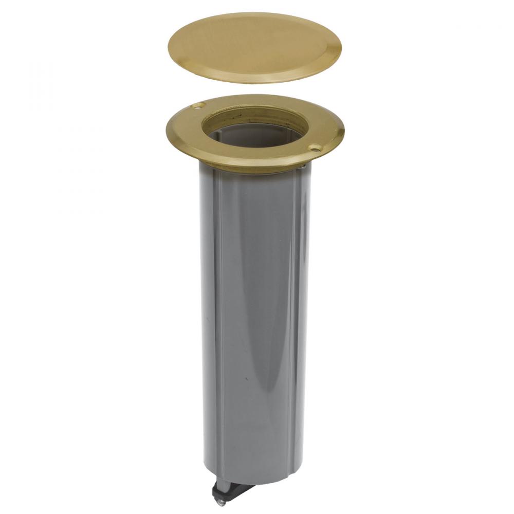 ROUND DROP-IN FLOOR BOX KIT 15AMP  BRASS