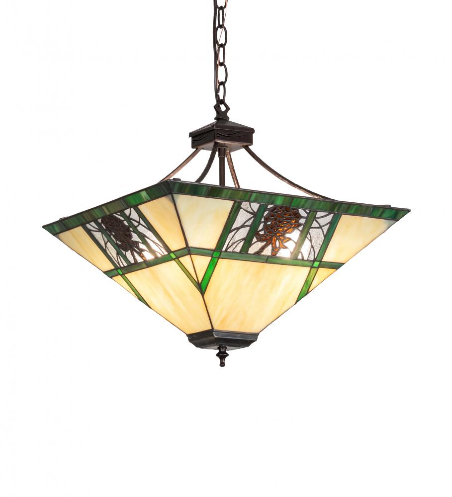 Log Cabin Ceiling Fan With Pinecone Inverted Light | Shelly Lighting